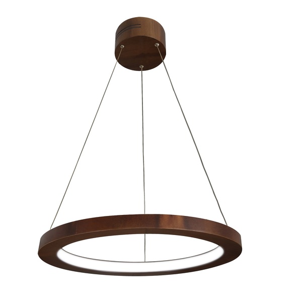 Pendente De Madeira Sirius Led 6000k Acrílico 60 Cm Imbuia