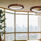 Pendente De Madeira Sirius Led 6000k Acrílico 60 Cm Imbuia