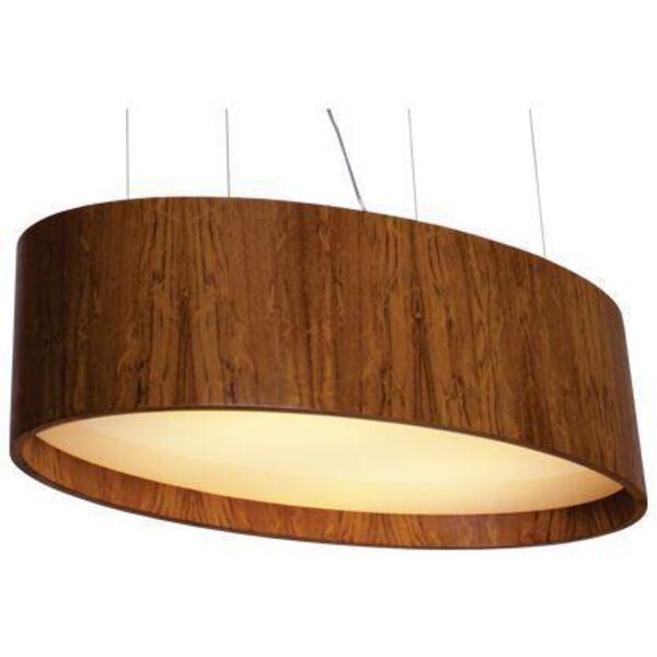 Pendente De Madeira Wood Oval 75 X 30cm - 4 Luzes E27 - Imbui