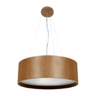 Pendente De Madeira Wood Redondo 100 Cm - 6 Luzes E27 - Imbui