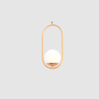 Pendente De Metal Champanhe Honey Globo Branco 37x15x12cm