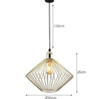 Pendente De Metal Nest 26cmx30cm Bella Iluminação Dourado