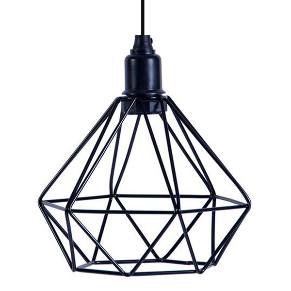 Pendente De Teto Aramado Diamante Modelo Hannover Preto