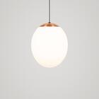 Pendente De Teto Luminária Lustre Cobre Globo Vidro 25cm E27