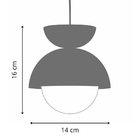 Pendente De Teto Meia Esfera Bronze Globo Vidro Sala 16x14cm