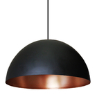 Pendente De Teto Meia Lua Modelo Luna Preto Com Cobre