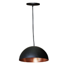 Pendente De Teto Meia Lua Modelo Luna Preto Com Cobre