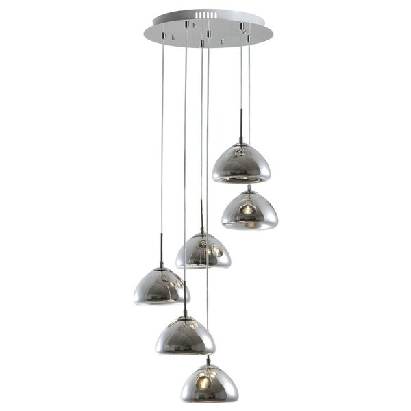 Pendente De Vidro Cromado Felix Ø45cm 1149 Altaluce