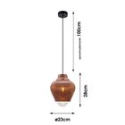 Pendente De Vidro Fuzy 28cmx23cm Bella Iluminação Cromado