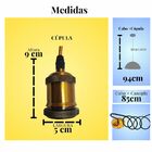 Pendente Deco Vintage Retrô Soquete E27 6cm X 100cm Dourado