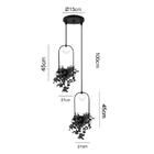 Pendente Decorativo Elipse Duplo Com Globos Brancos Foscos Pa