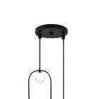 Pendente Decorativo Elipse Duplo Com Globos Brancos Foscos Pa