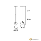 Pendente Delta Vidro Ambar 786/1 Preto