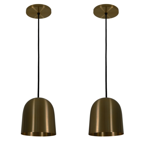 Pendente Deluxe Cúpula Bronze Kit Com 2