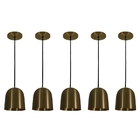 Pendente Deluxe Cúpula Bronze Kit Com 5