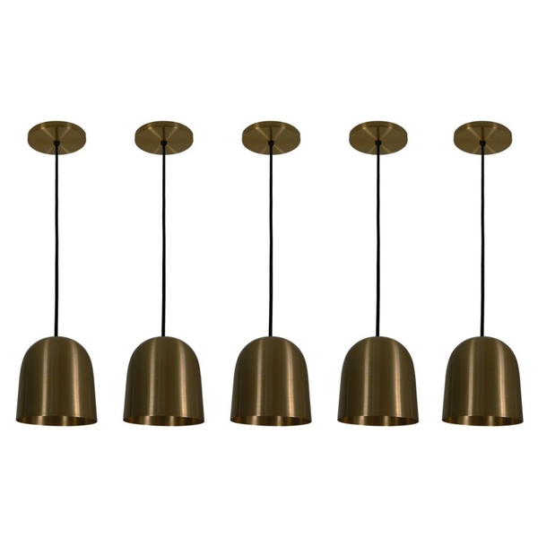 Pendente Deluxe Cúpula Bronze Kit Com 5