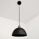 Pendente Design Meia Lua 24cm Volare Preto Fosco / Cobre