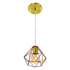 Pendente Diamante Aramado Cobre Com Dourado Esplêndido