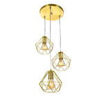 Pendente Diamante Aramado Triplo Dourado C/ Dourado Fabuloso