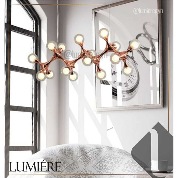 Pendente Dna Molecula Átomo Globo Vidro Rose Gold  Pd1298g