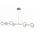 Pendente Dourado 8 Globos Leitosos E Transparente