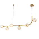 Pendente Dourado Com Globos Âmbar 115cm 6g9 14601-pl