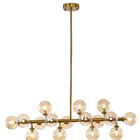 Pendente Dourado Com Globos Âmbar 95cm 16g9 14594-pl