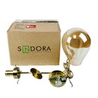 Pendente Dourado Com Vidro Conhaque 28cm 1e27