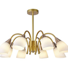 Pendente Dourado E Rose Com Cúpulas Brancas 8e27 76cm