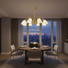 Pendente Dourado E Rose Com Cúpulas Brancas 8e27 76cm