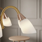 Pendente Dourado E Rose Com Cúpulas Brancas 8e27 76cm