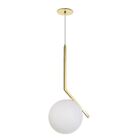 Pendente Dourado Polido C/ Globo Metal E Vidro Old Artisan Pd