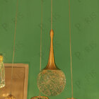 Pendente Dourado Vidro Bolhas 35cm Led 7w 3200k Bivolt