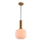 Pendente Dourado Vidro Branco 20cm 1e27