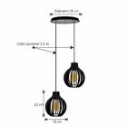 Pendente Duo - Drop Light - Preto