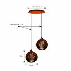 Pendente Duo - Micro Ball- Marrom