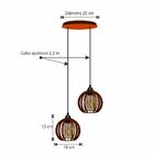 Pendente Duo - Micro Ball Light- Marrom