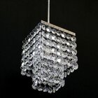 PENDENTE DUPLA CAMADA CRISTAL ORIGINAL QUADRADO 11X11X15CM -