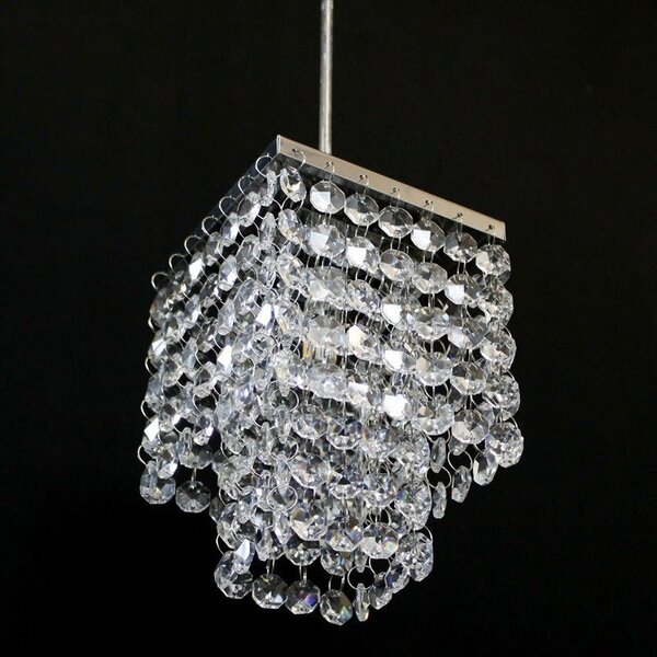 PENDENTE DUPLA CAMADA CRISTAL ORIGINAL QUADRADO 11X11X15CM -