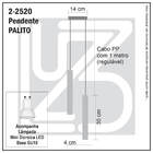 Pendente Duplo Tubo Palito Moderno 30cm Preto + Led 4w