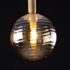 Pendente Eloa Zr136 Madeira Ambar Globo Vidro 15cm P/ G9 Star