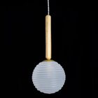 Pendente Eloa Zr136 Madeira Branco Globo Vidro 15cm P/ G9 Sta