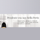 Pendente em Aço Bella Preto Ø16cm para 1 Lâmpada E27 - SE616P