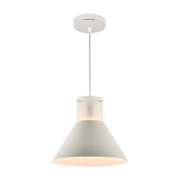 Pendente Em Aço P/ 1 Lâmpada Mykoos 15w Fosco Cúpula Branca