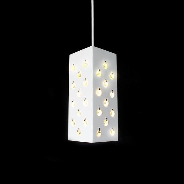 Pendente Em Alumínio E Cristais Redondos Neo Para 1 Lâmpada E