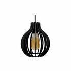 Pendente Em Madeira - Drop Light - Preto