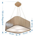 Pendente Em Madeira Quadrado Md-4373 35x35cm Lâmina Natural -