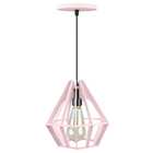 Pendente Em Mdf Diamante Rosa