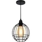 Pendente Em Metal Para 1 Lâmpada Curve Preto