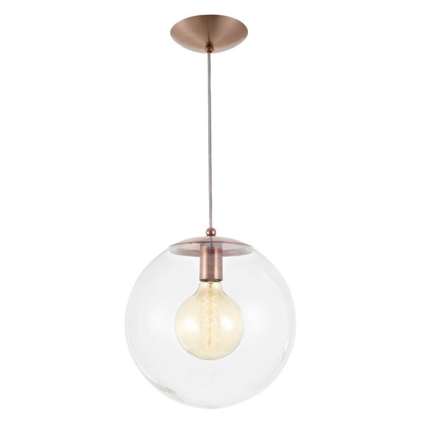 Pendente Em Vidro Esfera 30cm Madelustre Cobre